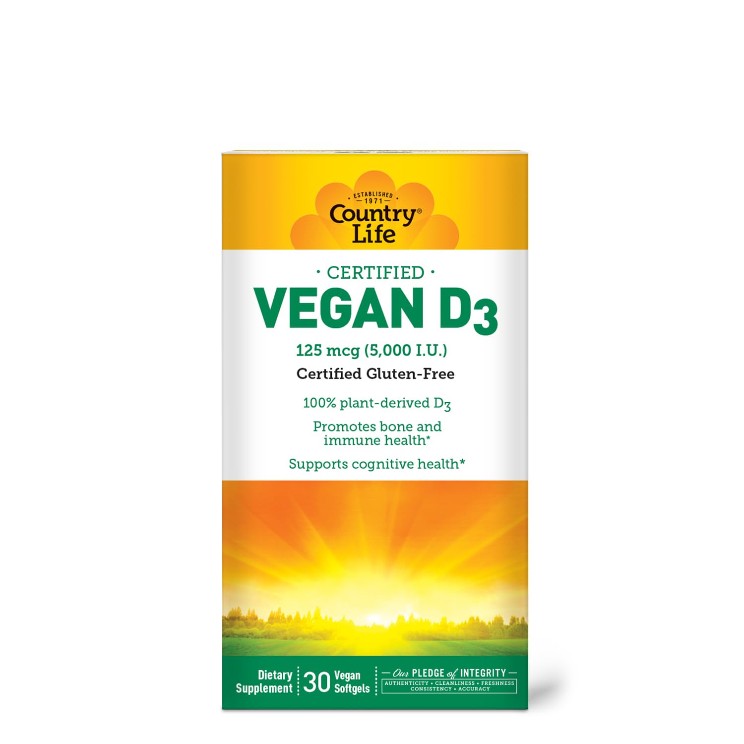 Country Life Vitamin D3 5000 IU Softgel, 30 Count