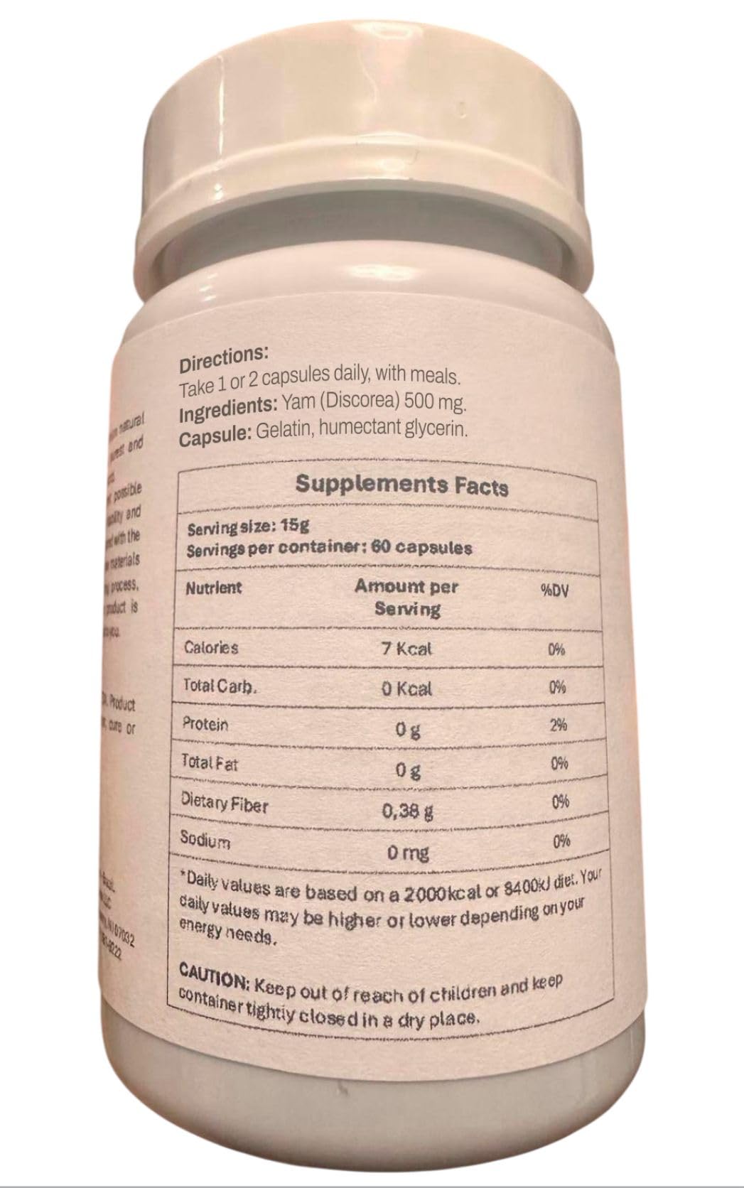 STATUS VERDE Yam (Dioscorea) 500 mg Capsules, 120 Count