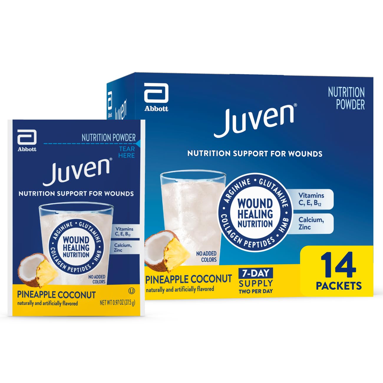 Juven Nutrition Support for Wound Healing Pineapple Coconut Powder 13.58 oz, 14 Count