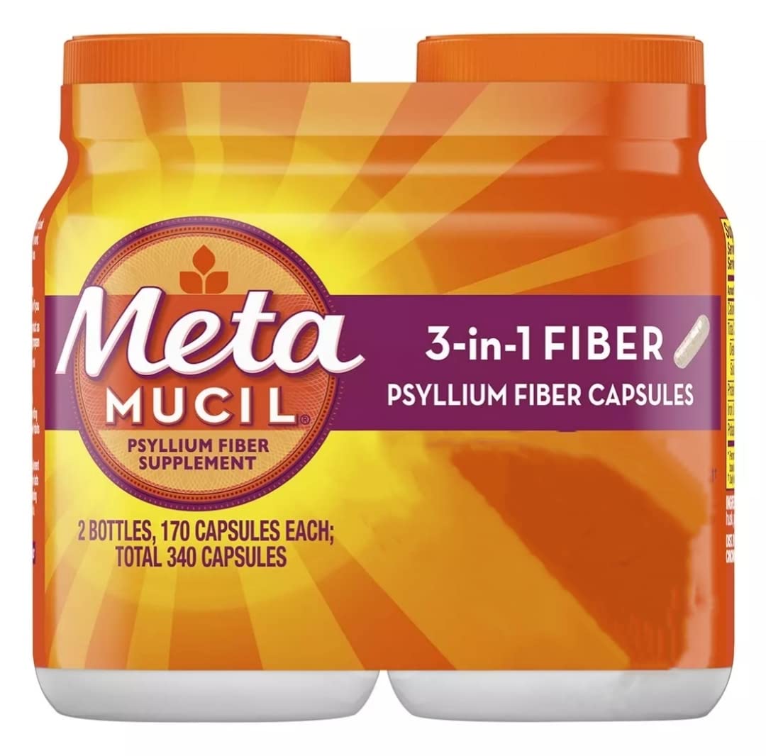 Metamucil Fiber Therapy for Regularity, Fiber Supplement 340 Capsules