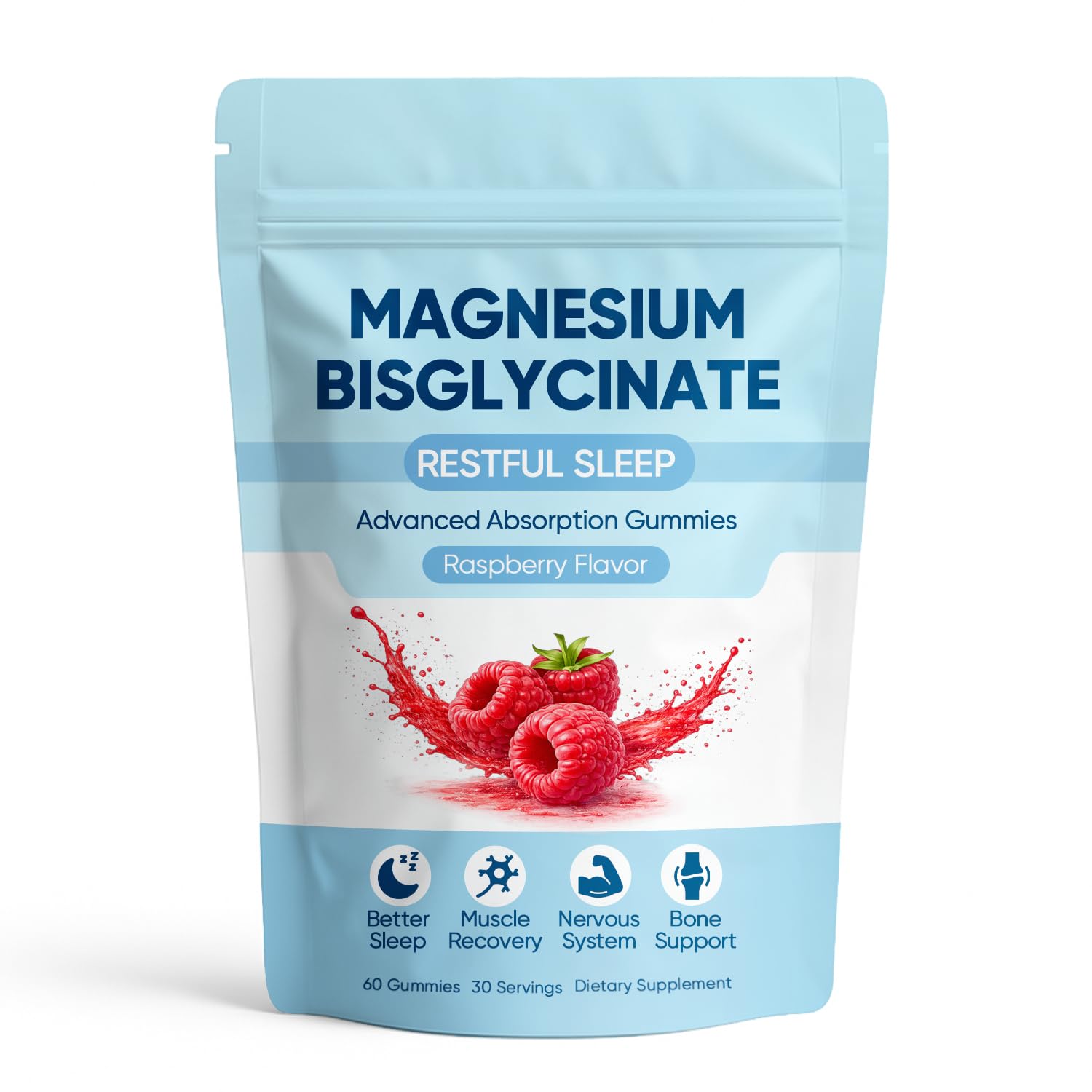ZRRTXV Magnesium Bisglycinate Gummies 60 Gummies