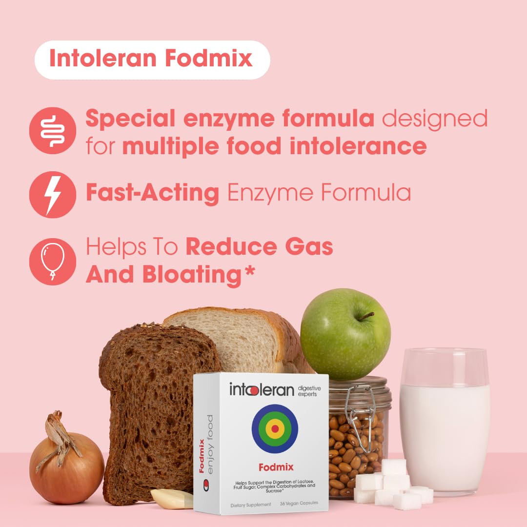 Intoleran Fodmix (Quatrase 10,000) Digestive Enzymes Capsules 36