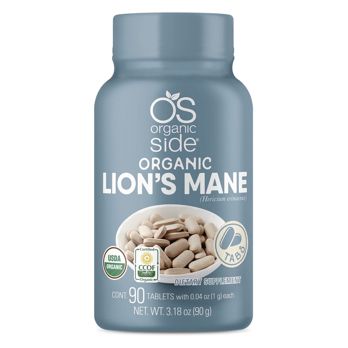 OS Organic Side Lions Manes Mane Tablets 90 Tablets