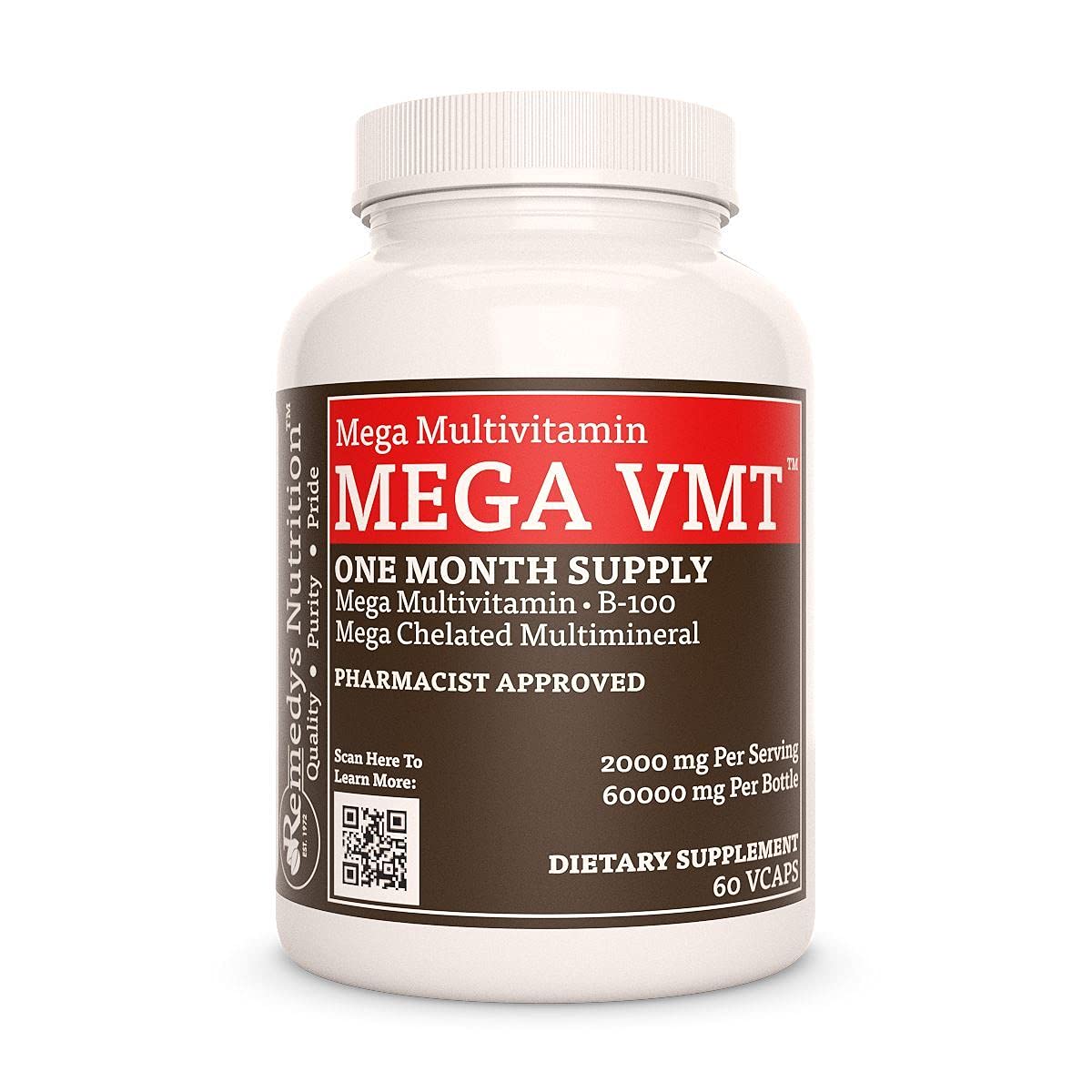 Remedy’s Nutrition Mega VMT Daily Multivitamin 60 Capsules