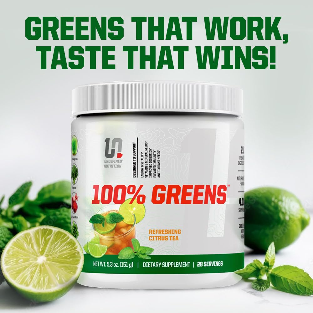 Undefined Nutrition 100% Greens Powder 5.3 oz (28 Servings)