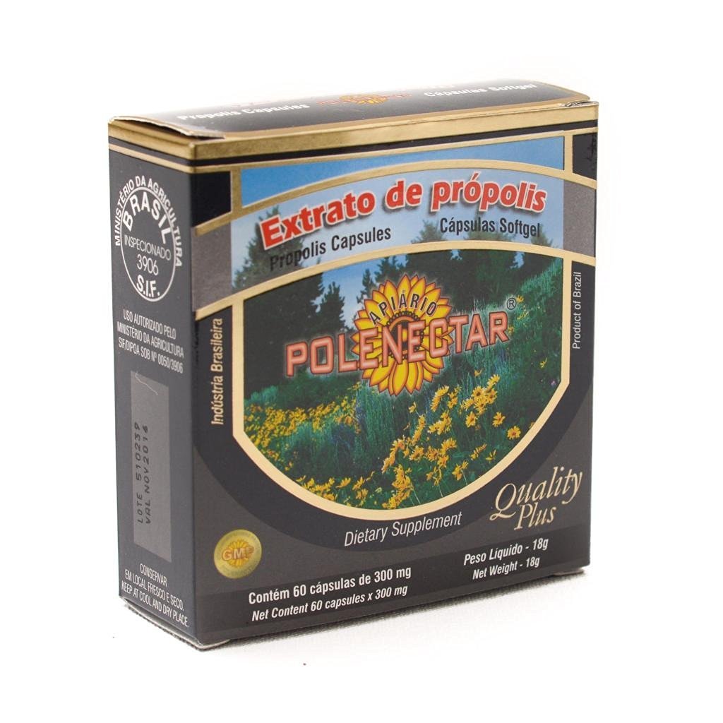 Apiario Polenectar Brazilian Green Bee Propolis Extract Softgel Capsules 300 mg, 16 Count