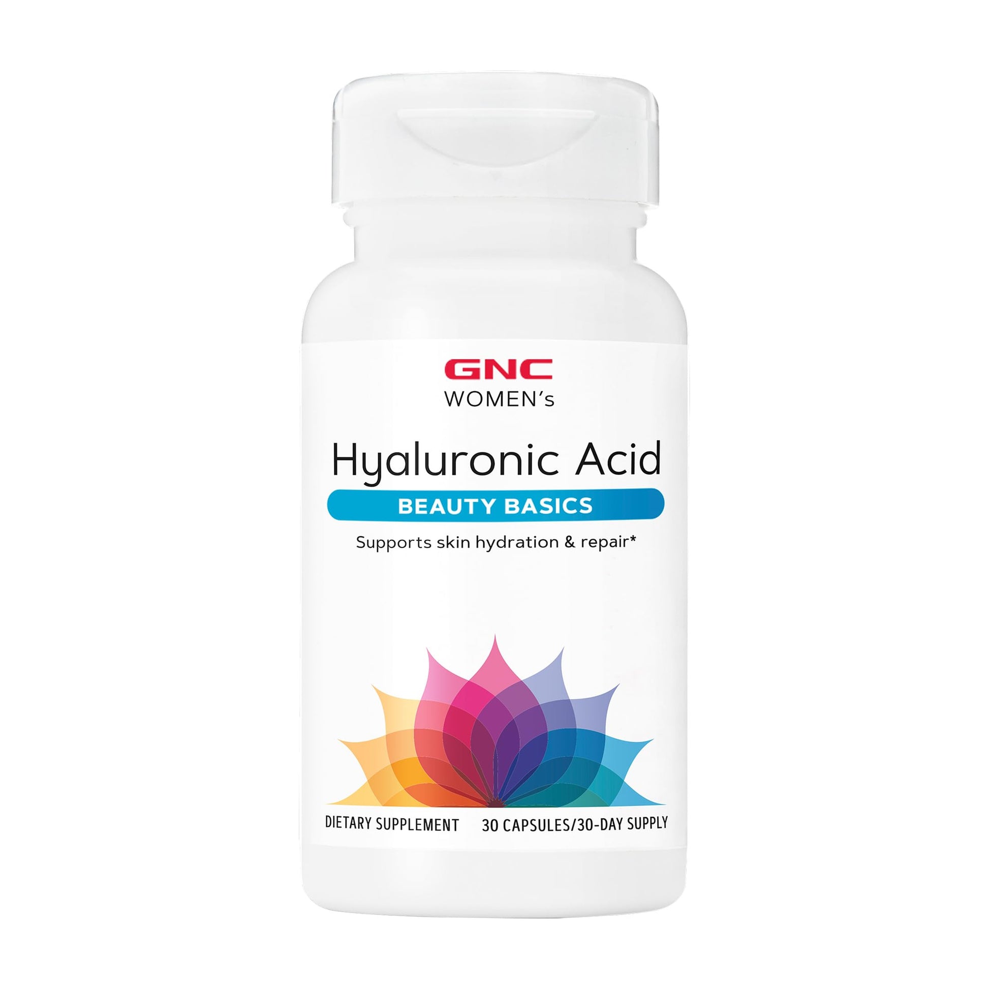 GNC Women's Hyaluronic Acid, Skin Hydrating Daily Supplement, Supports Moisture and Joint Health, 30 Capsules