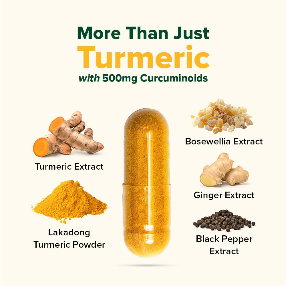 VAHDAM Turmeric Curcumin 2000mg (500mg Curcuminoids) with Boswellia & Piperine for Fast Absorption, 90 Capsules
