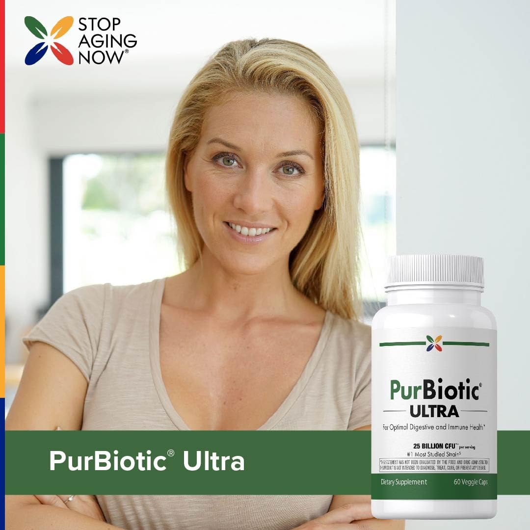 Stop Aging Now PurBiotic Probiotics for Men and Women Capsules, 60 Count