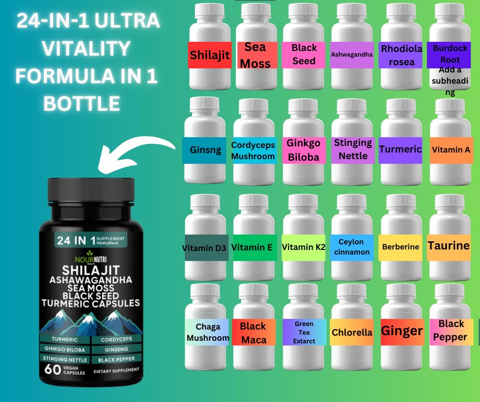 Nour Nutri Health Vitality and Wellness Support Ultra 24 in 1 Supplements Blend Capsule 1