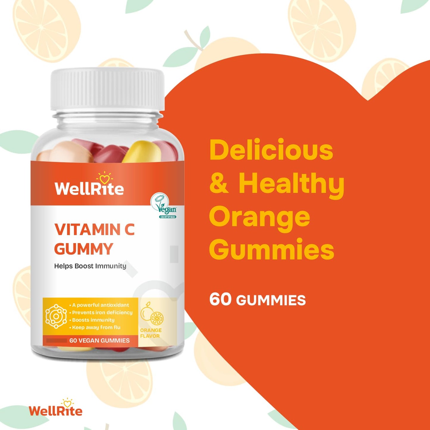 Wellrite Vitamin C Gummies Gummy, 60 Count