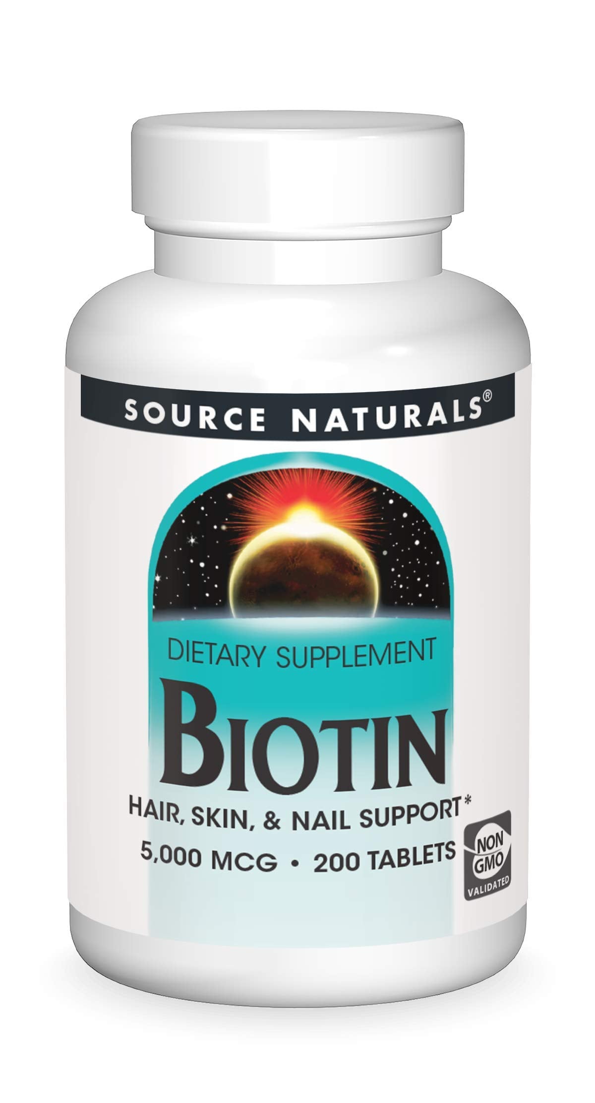Source Naturals Biotin 5,000mcg High Potency B Vitamin Tablet, 200 Count