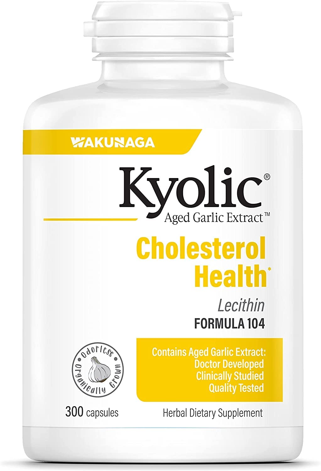 Kyolic #104 Garlic Extract With Lecithin Capsules, 600