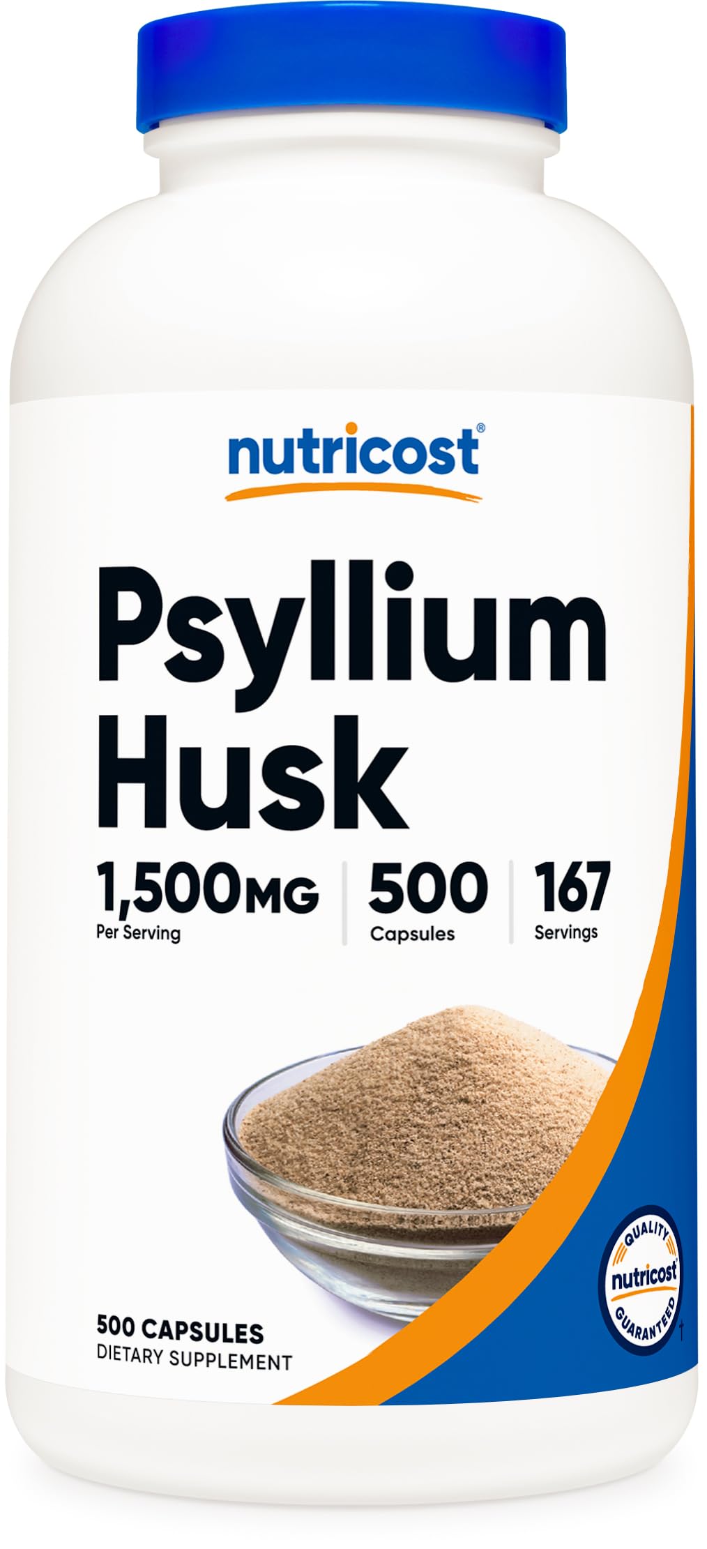 Nutricost Psyllium Husk 1500mg Capsule, 500 Count