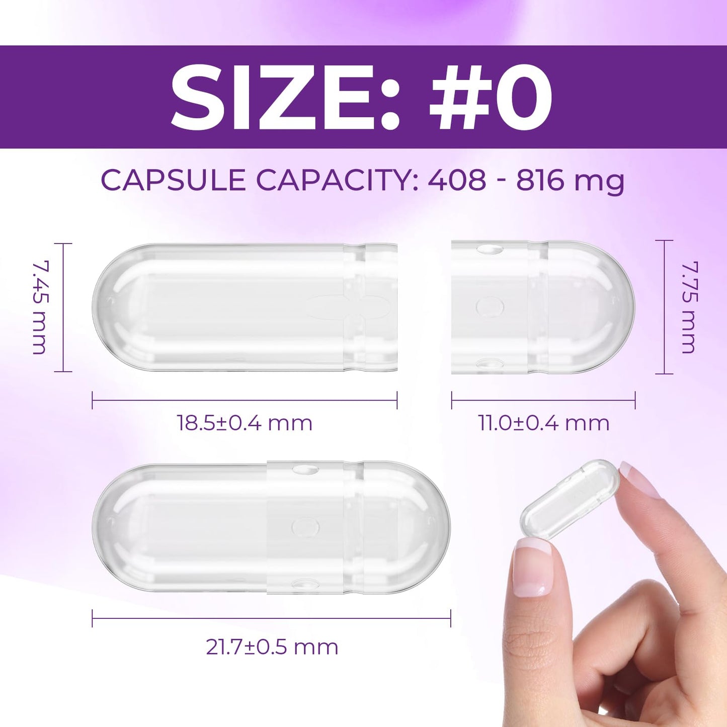 Angtai JN Size 0 Empty Enteric Coated Gelatin Capsules, 1000 Count Capsules