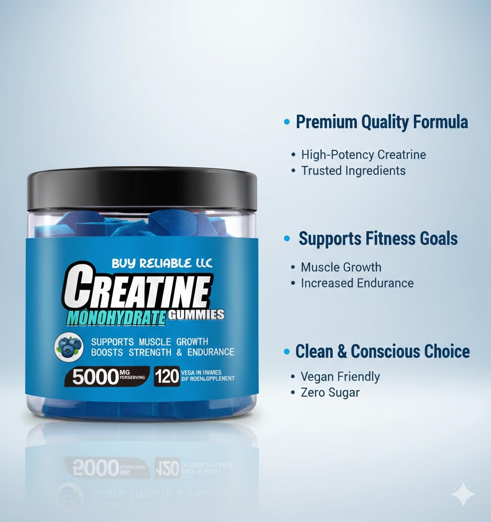 Buy Reliable LLC Creatine Monohydrate Gummies 120 Count
