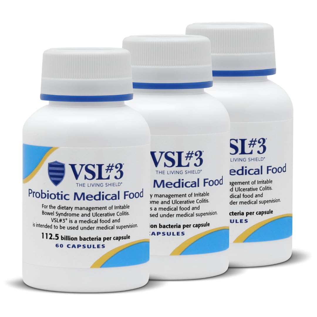 VSL #3 Probiotics for Digestive Health, IBS & UC Symptoms Capsules, 180 Count