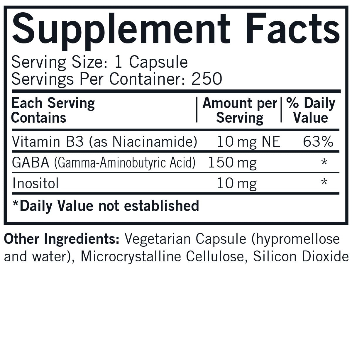 Kirkman GABA 150 mg with Niacinamide & Inositol, 250 Capsules