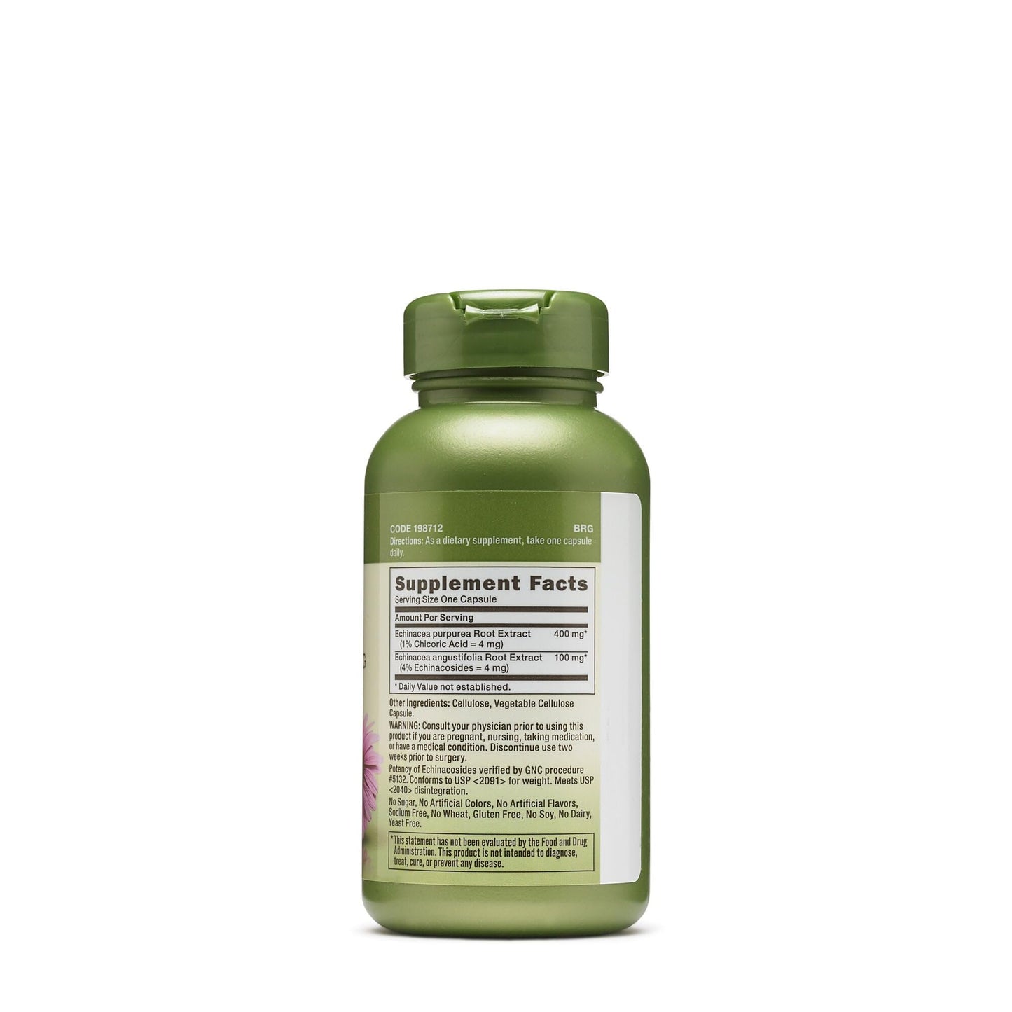 GNC Herbal Plus Echinacea Extract 500mg Capsule, 100 Count