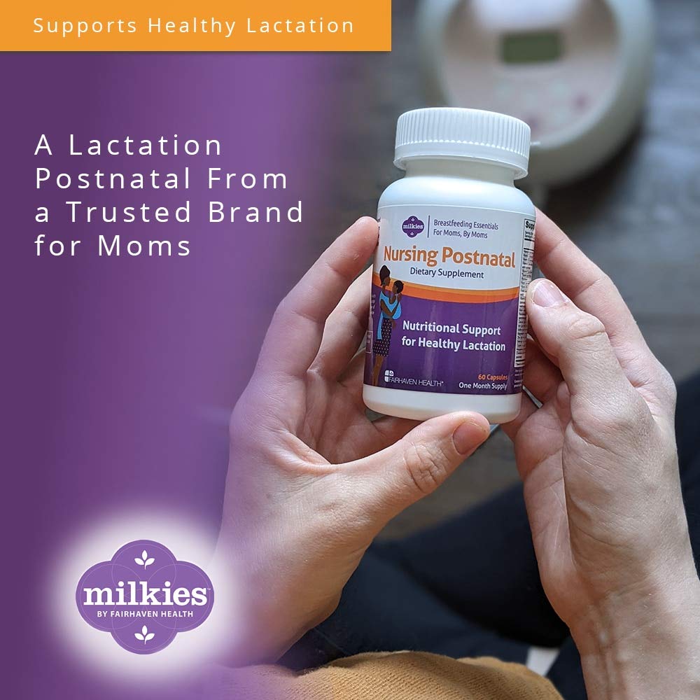 Milkies Nursing Postnatal Vegetarian Supplement for Breastfeeding Women with Vitamin D and B, Nutritious Breast Milk Multivitamin Capsule 1