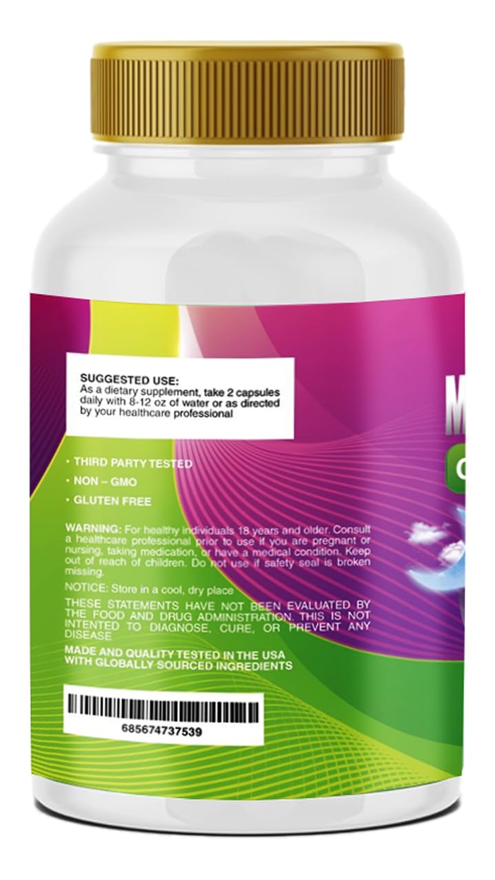 Vitamisan High Absorption Magnesium 6 Forms of Magnesium Citrate, Chelated Glycinate, Chloride, Malate, Oxide 140 Capsules
