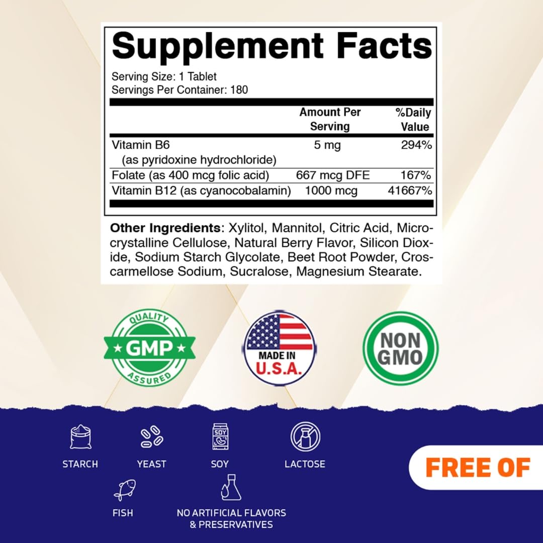Vitamatic Folic Acid, Vitamin B12 & B6 360 Tablets