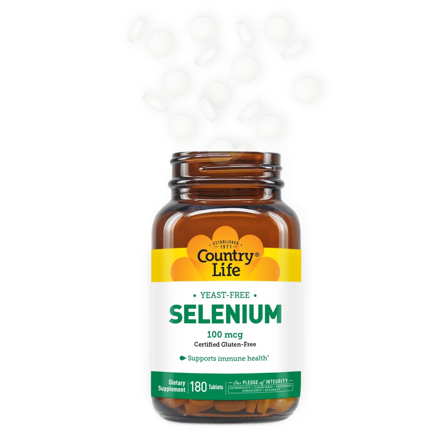 Country Life Selenium 100 mcg, 180 Tablets