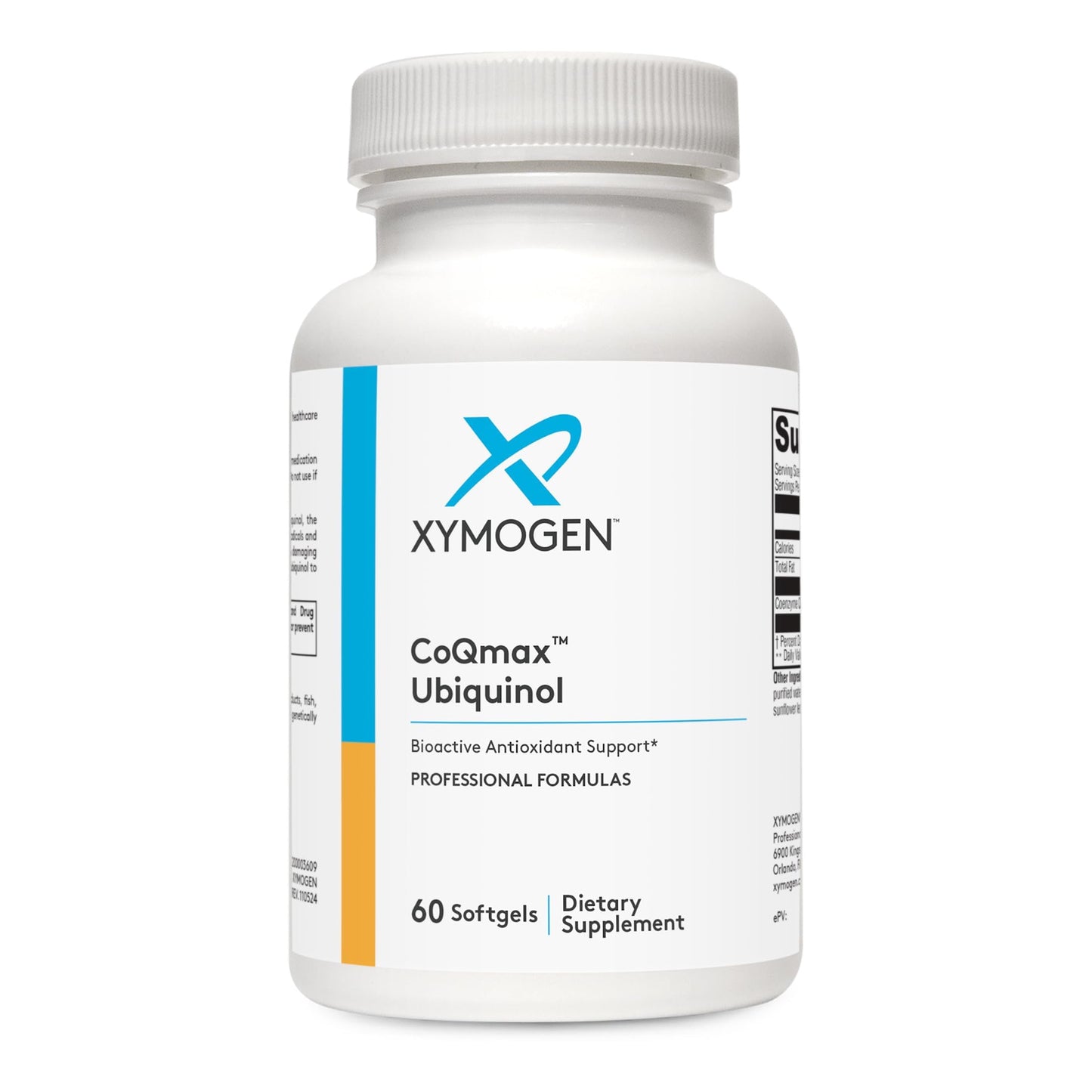 XYMOGEN CoQmax Ubiquinol - 100mg CoQ10 - Patented Stabilized Form - Coenzyme Q10 for Antioxidant Brain & Heart Health Support Softgels 60