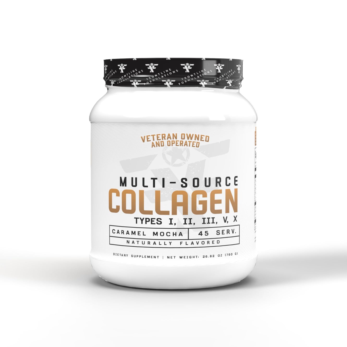 FRONTLINE FORMULATIONS Multi Source Collagen Powder Caramel Mocha 26.82