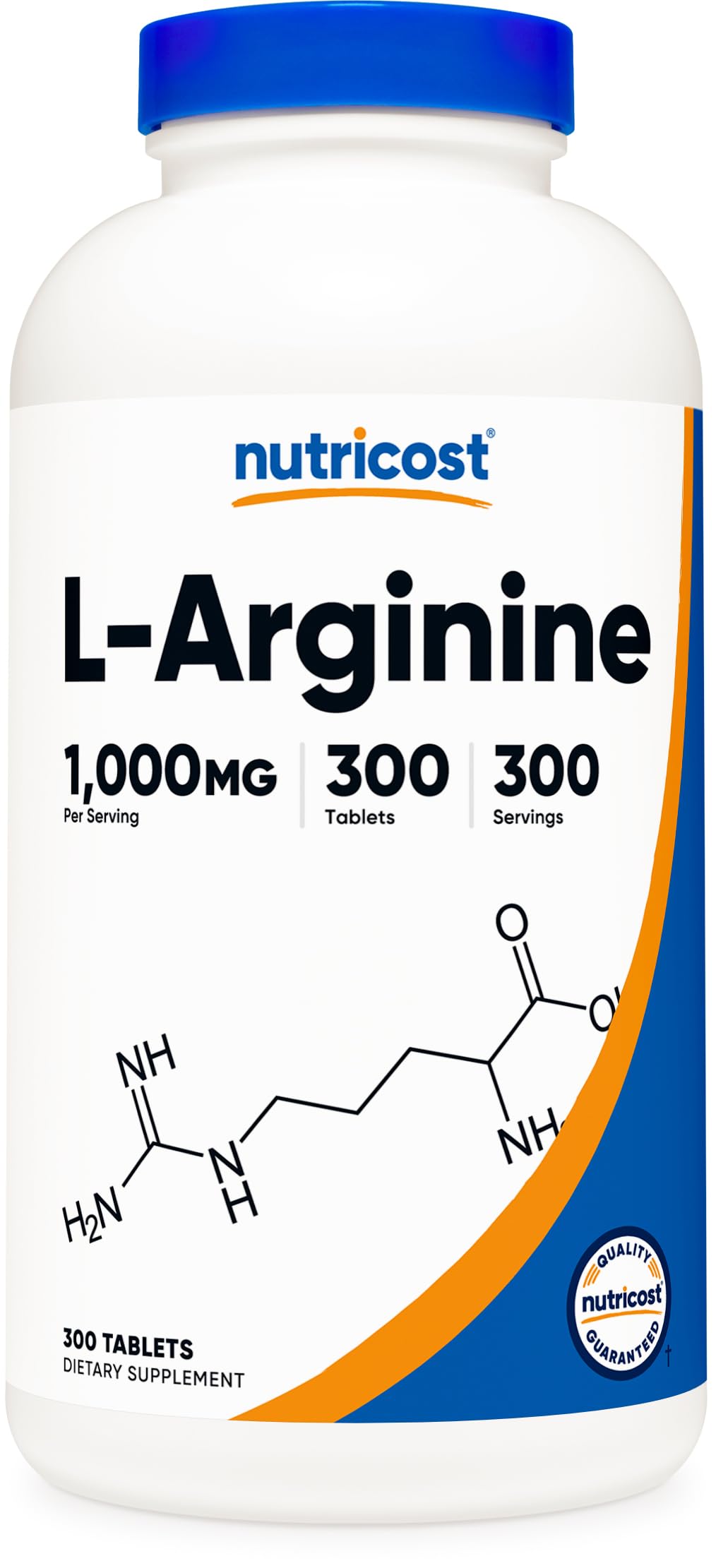 Nutricost L-Arginine 1000mg Tablet, 300 Tablets