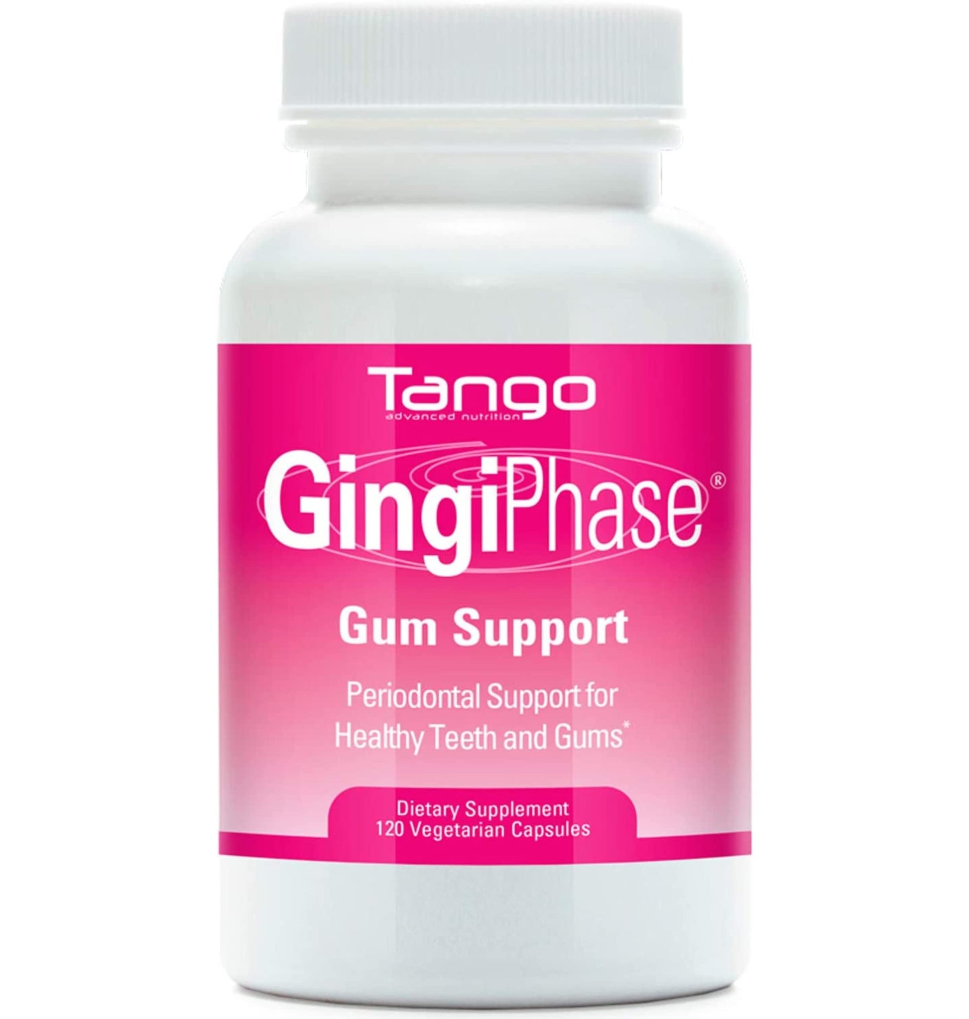 Tango GingiPhase Natural Herbal Dental Support Supplement for Healthy Gums, Teeth, and Jaw Circulation, 120 Capsules