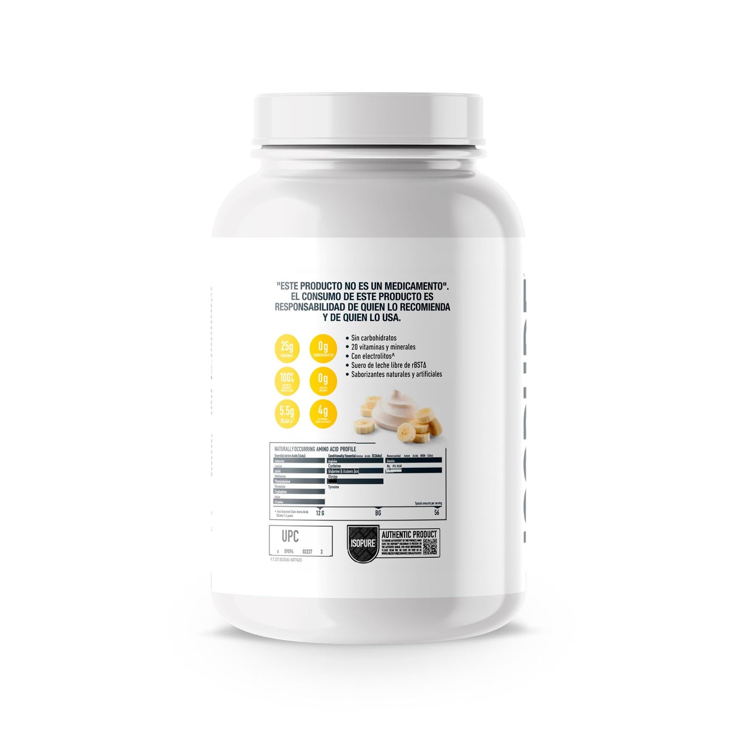 Isopure Banana Cream (Zero Carb) Whey Protein Powder, 48 Servings