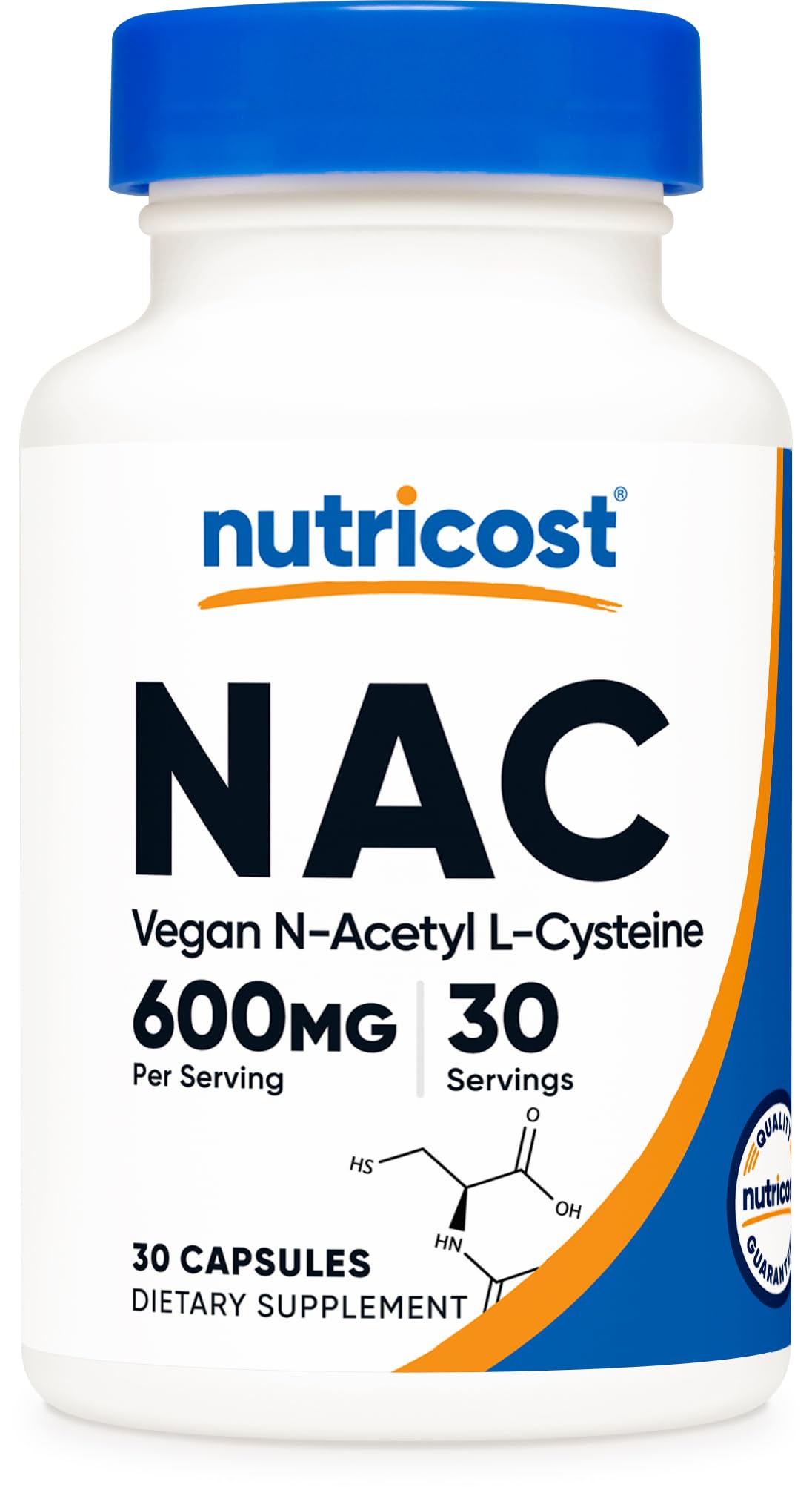 Nutricost N-Acetyl L-Cysteine (NAC) 600mg Capsules, 30 Count
