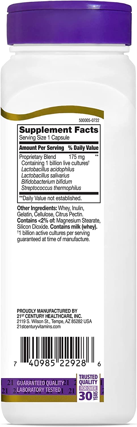 21st Century Acidophilus Probiotic Supplement, Probiotic Blend Capsules, 150 Count