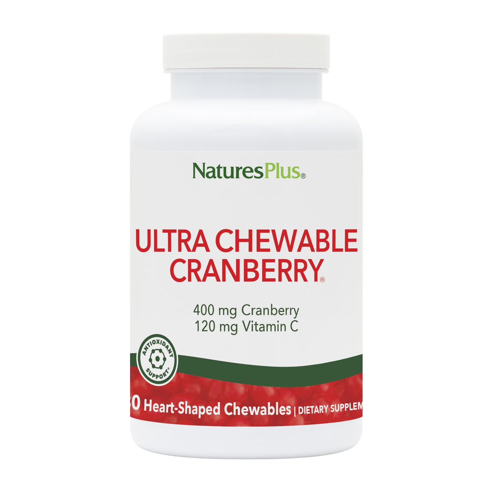 NaturesPlus Ultra Chewable Cranberry Tablets, 180 Count
