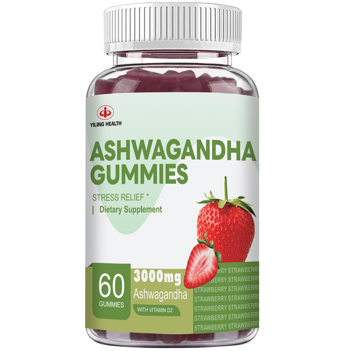 YiLing Ashwagandha Gummies, 60 Count, 3000 mg High-Potency Ashwagandha Root Extract