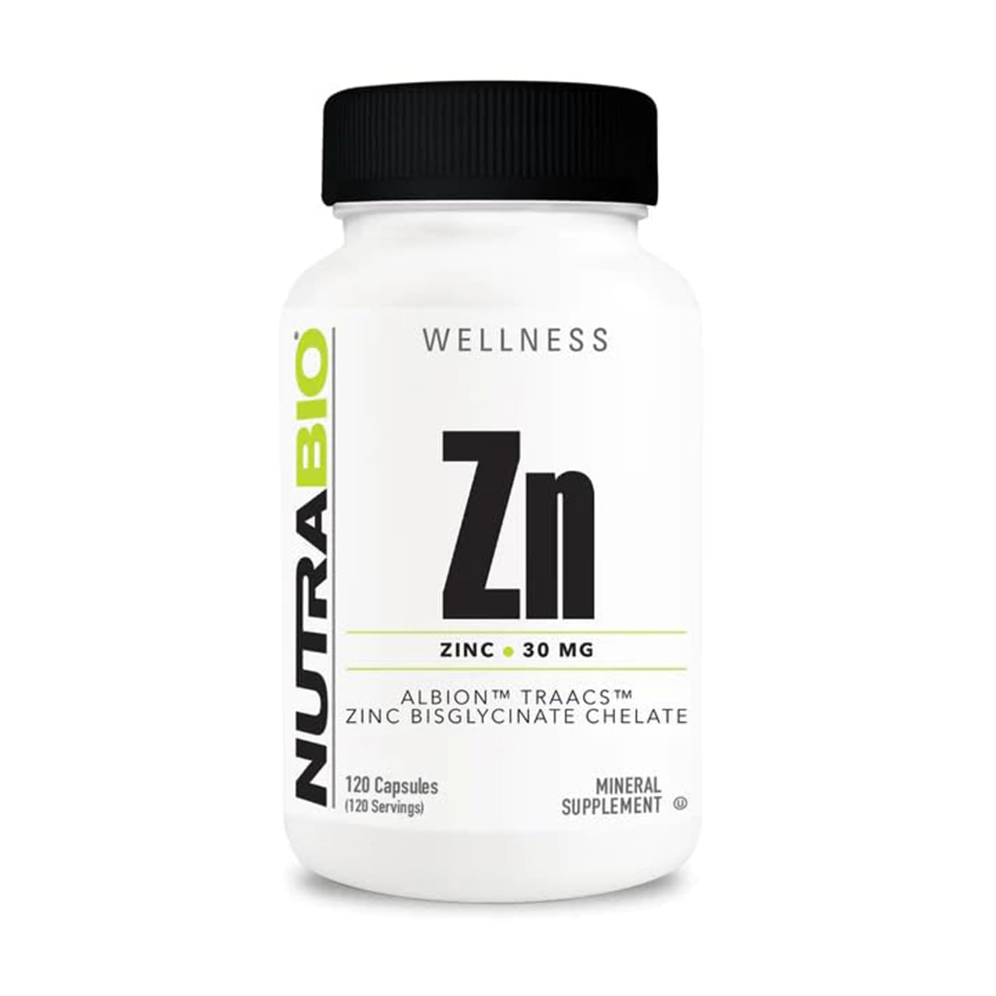 NutraBio Zinc Chelate Mineral Supplement Capsules, 120 Count