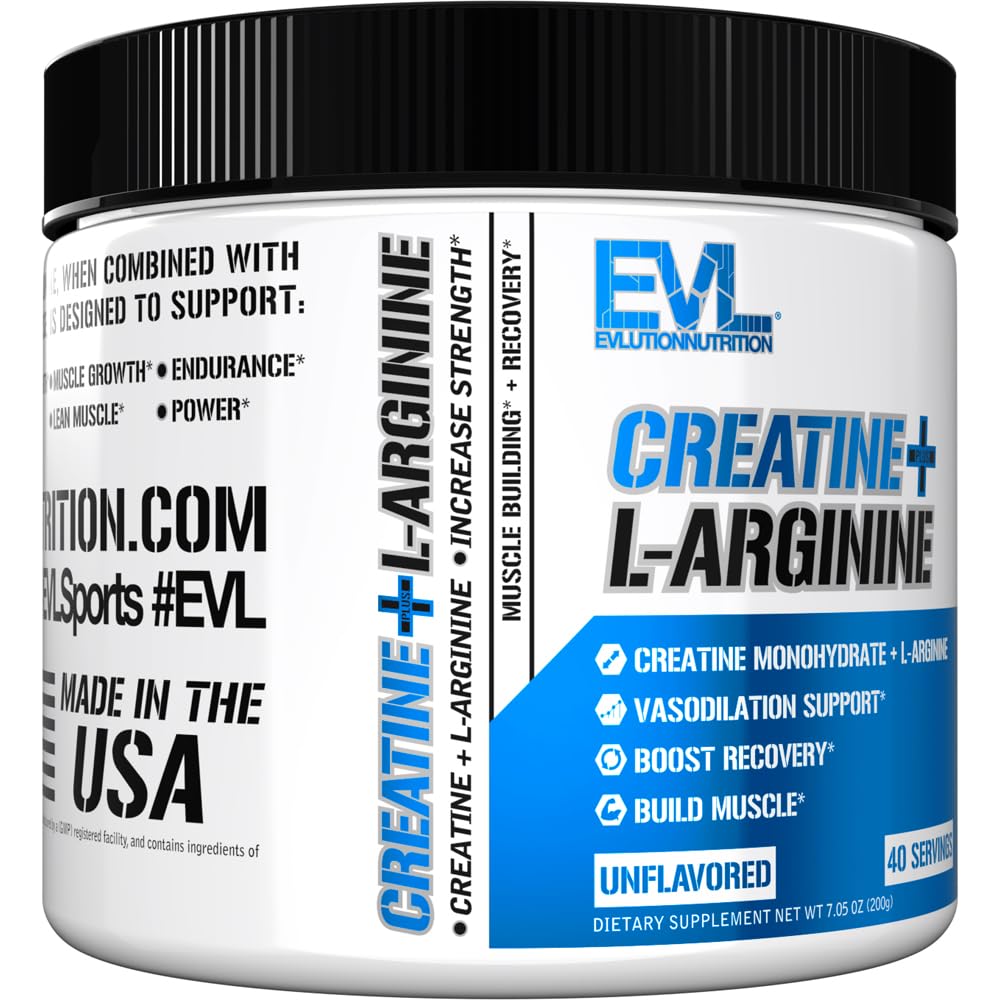 Evlution Creatine + L-Arginine Powder, 7.05 Ounce