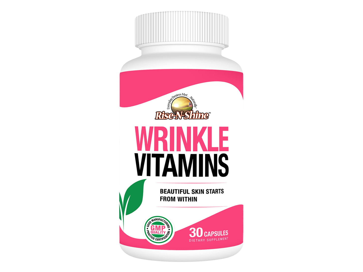 Rise-N-Shine Wrinkle Vitamins Skin Supplement Capsules, 30 Count