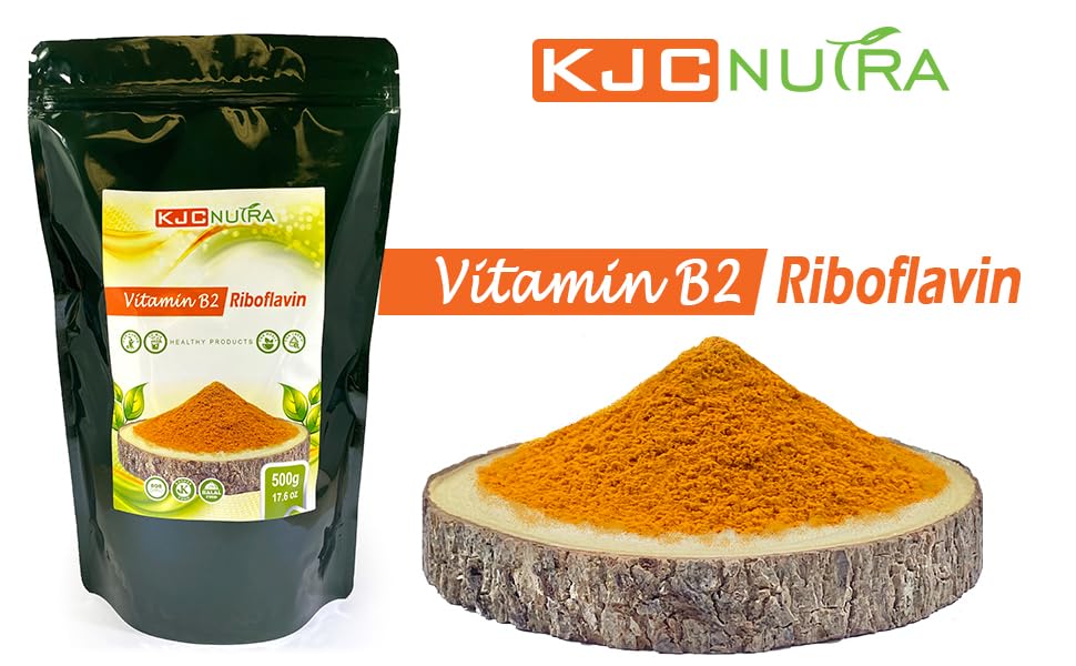 KJC Nutra Vitamin B2 Powder 500 g (17.6 oz) RIBOFLAVIN, 1 Pack