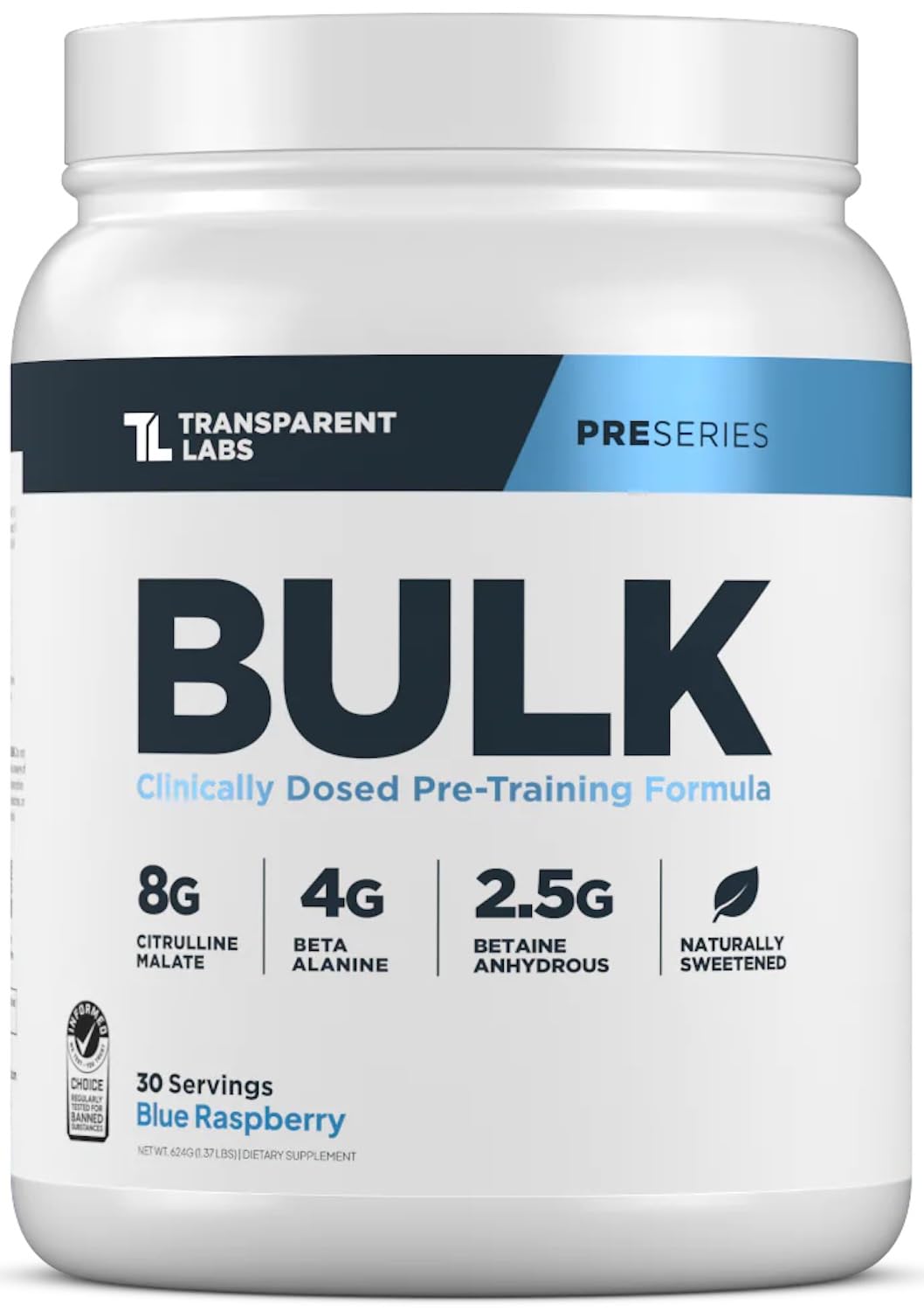 Transparent Labs Bulk Pre Workout Powder 22.01 Servings