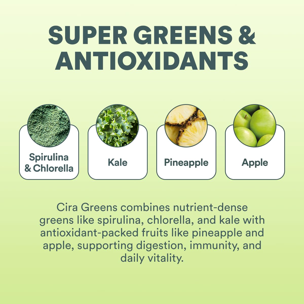 Cira Daily Greens Organic Spirulina Powder, 5.29 Ounce