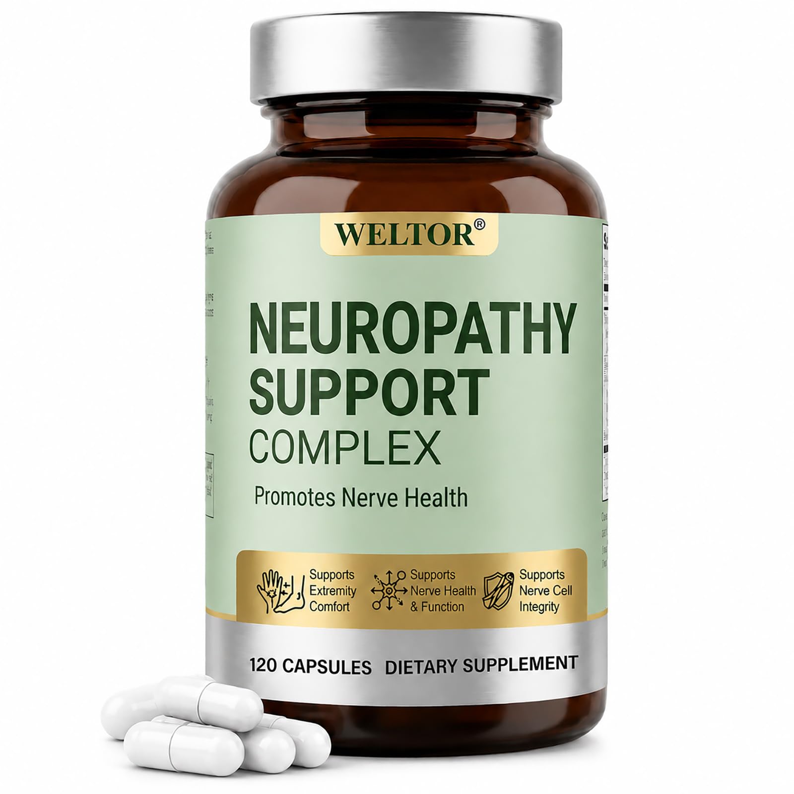 WELTOR Nerve Savior for Neuropathy Support Feet and Hands Capsules 120