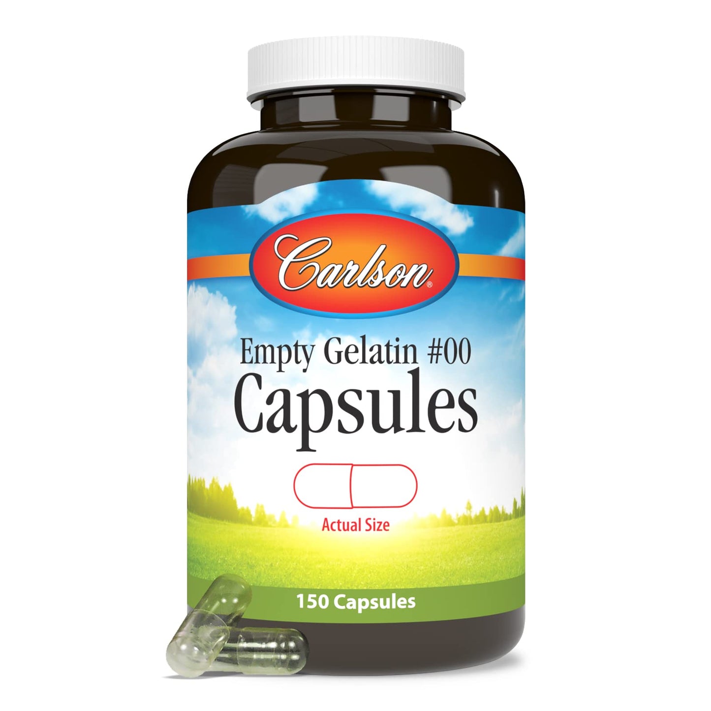 Carlson Empty Gelatin #00 Capsules, 150 Count