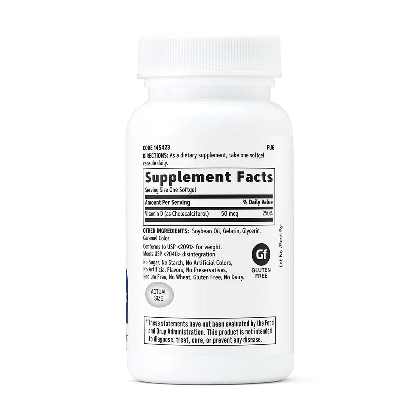 GNC Vitamin D3 50mcg Softgel, 180 Count