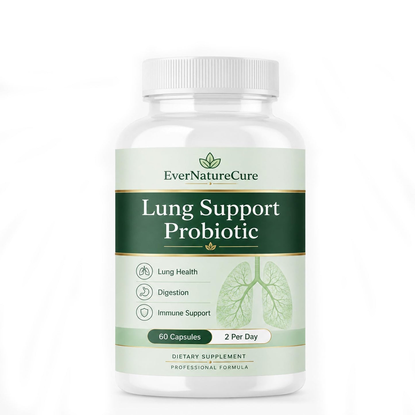 PRIDEWELL EverNatureCure Lung Support Probiotics Capsules 60 Count