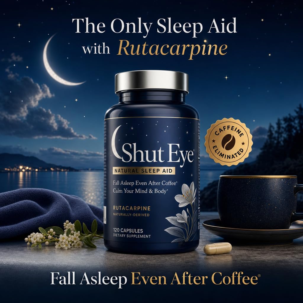 Natural Nutrition Works Shut Eye Sleep Aid Supplement with Rutacarpine 60 Capsules