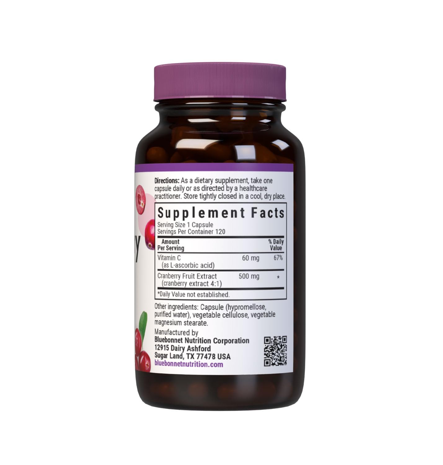 BlueBonnet Cranberry Fruit Extract Urinary Tract Support 120 Capsules
