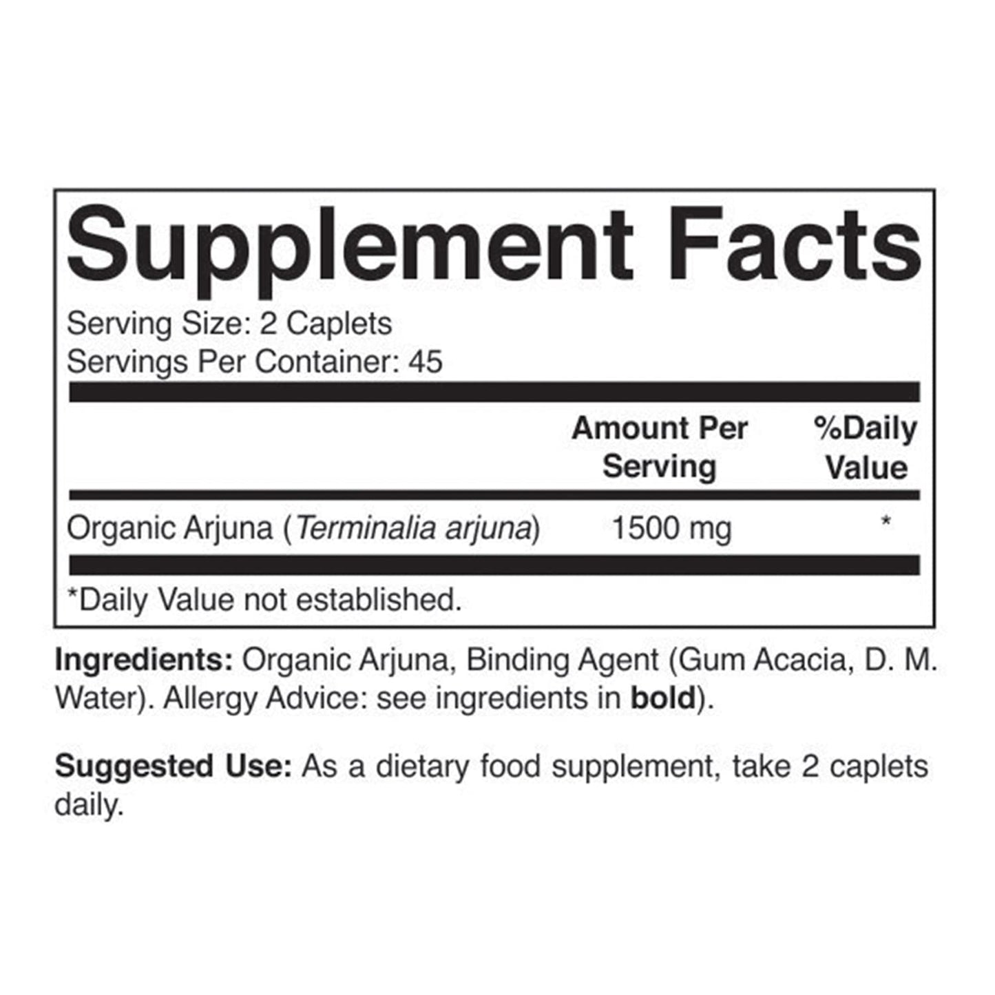 Brieofood Organic Arjuna 1500mg, 90 Tablets