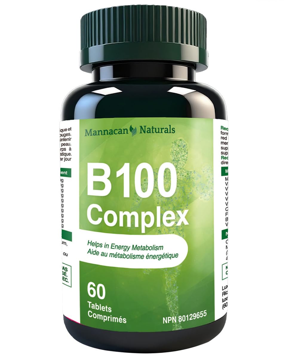 Mannacan Naturals Vegan B Vitamins B-Complex, 60 Tablets